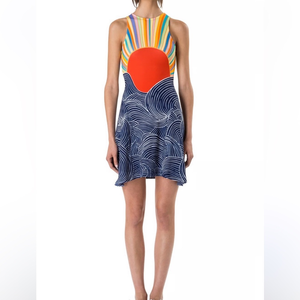Mara Hoffman Sun Rainbow Waves Printed Dress Size XS Stretchy